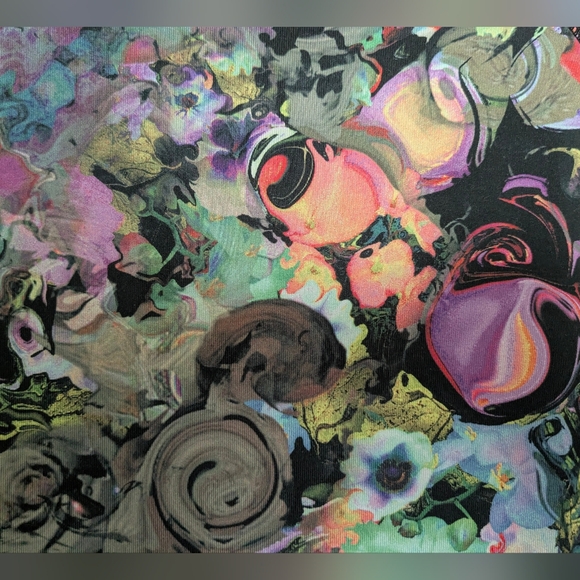 Cynthia Rowley Floral Black Activewear Full Zip Jacket Large - Picture 5 of 10